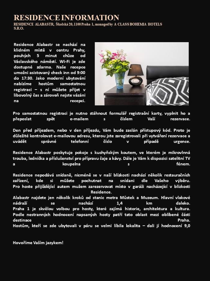 Residence Alabastr Prag Dış mekan fotoğraf